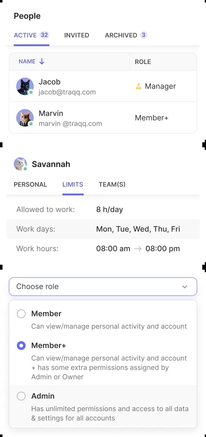 Use automated time cards and timesheet app tools to track hours worked, monitor attendance, and export time tracking data securely.