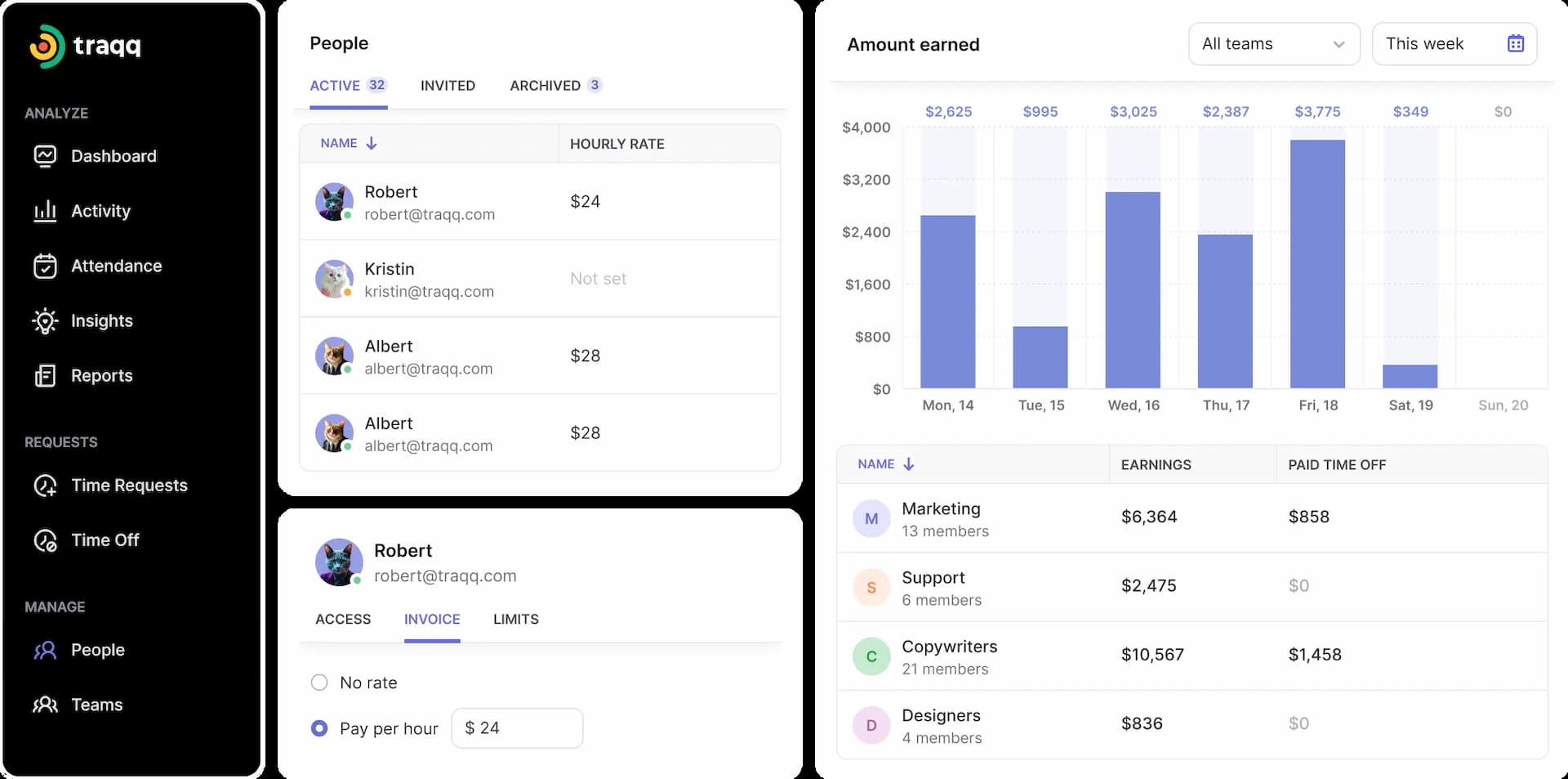 Manage leave with a flexible time tracking app that supports small teams, google docs integration, and detailed timesheets for accurate tracking.