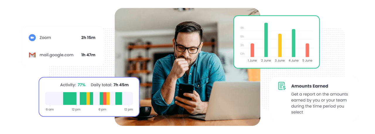Gain comprehensive insights into time spending, manage your team, and plan resources efficiently — all using a single time tracker