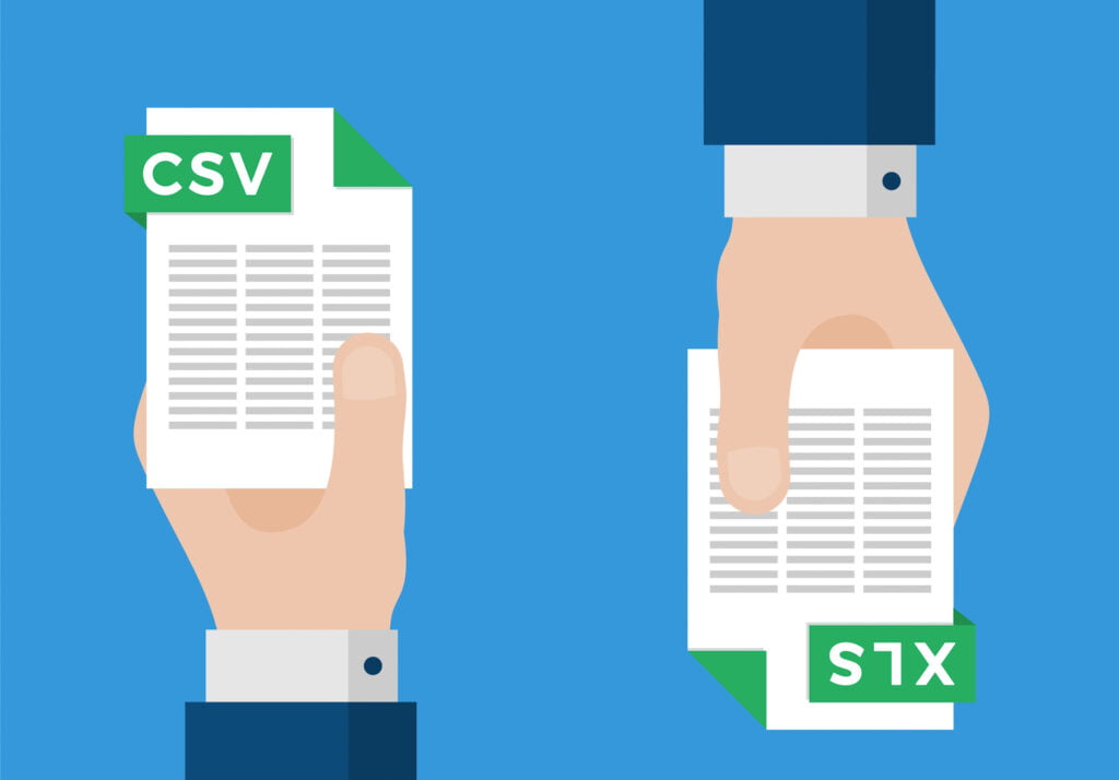 The difference between CSV and XLS formats