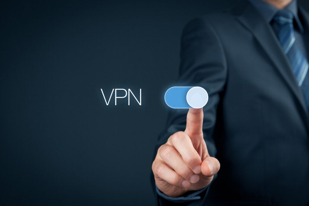 employees are using vpn to secure their internet network and work safely 
