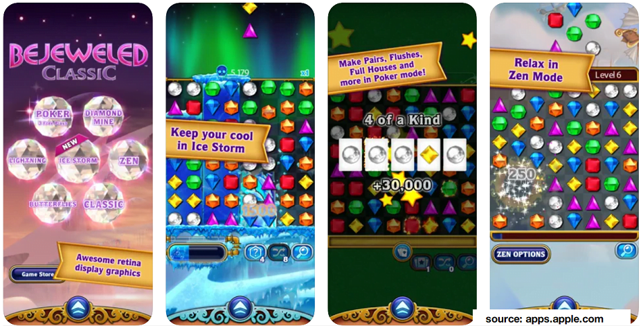 stress relief app bejeweled