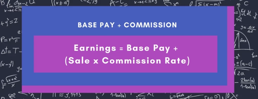 Base Pay + Commission formula