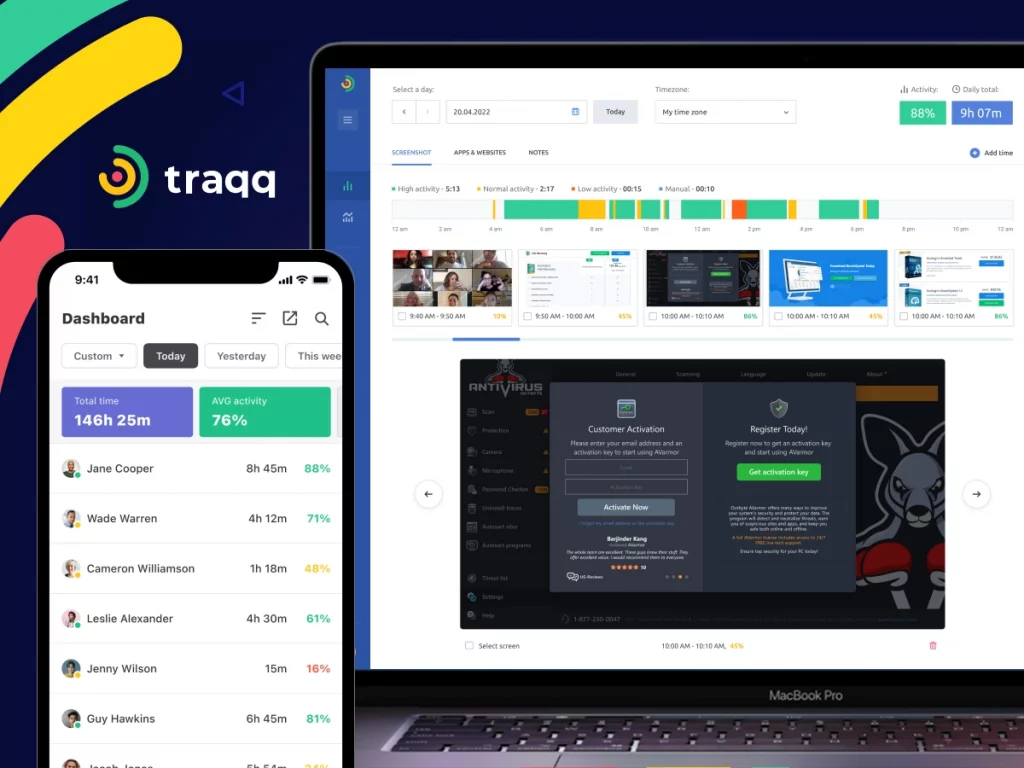 Traqq time tracking software