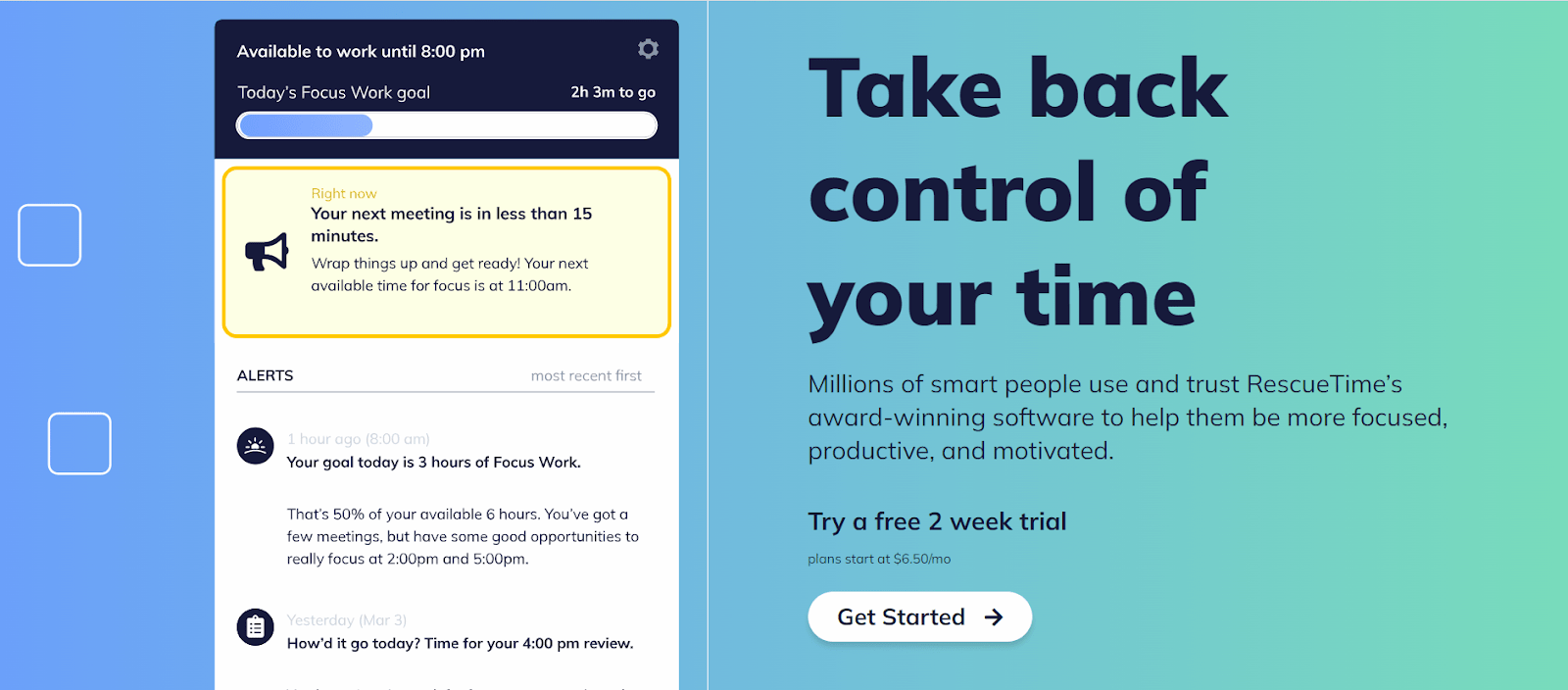 Best time management apps: RescueTime pricing