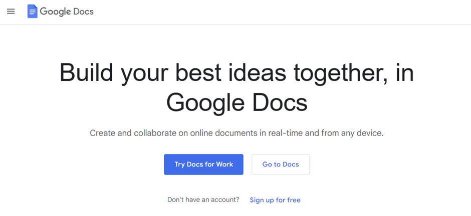 Google Docs brainstorming