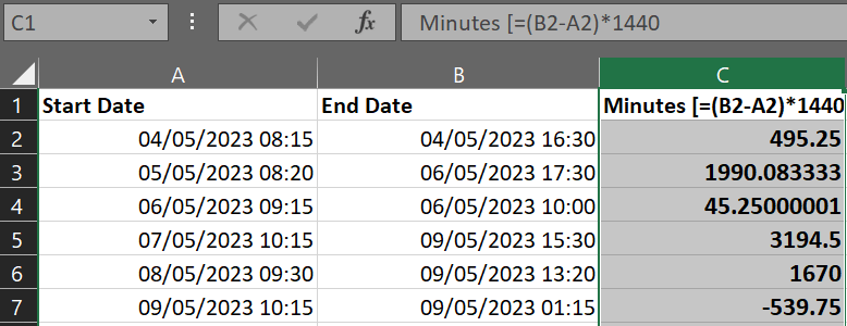 How to calculate time difference in Excel