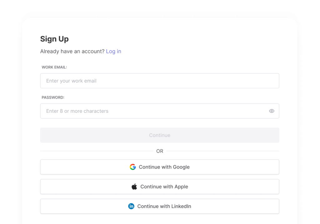 Traqq sign-up